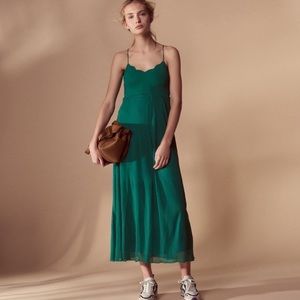 Sandro maxi green dress